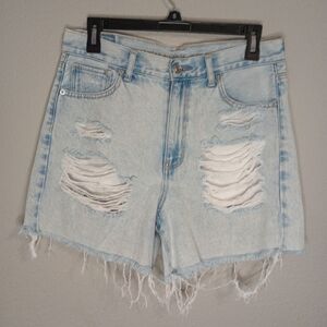 American eagle distressed mom shorts